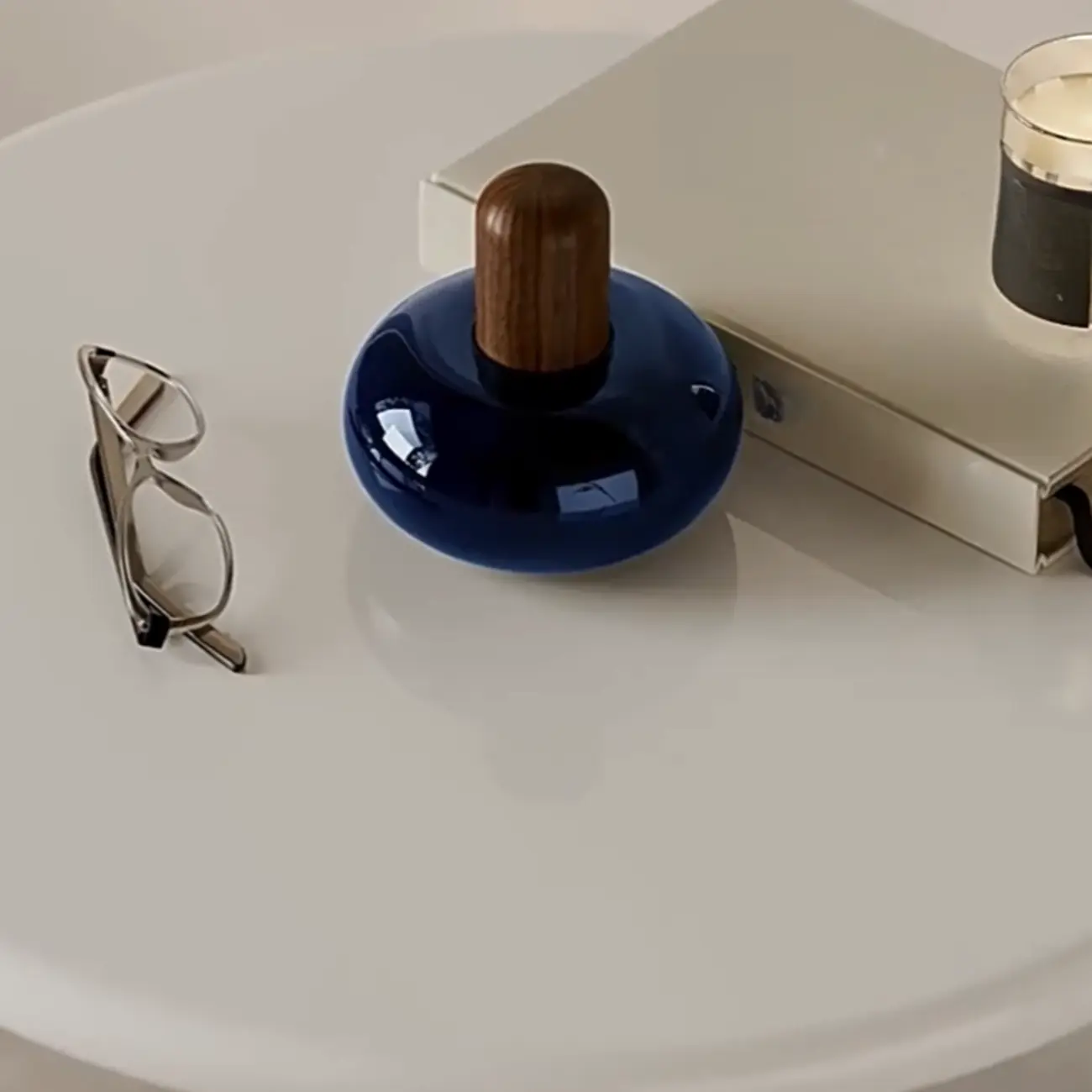 Colorful Round Fiberglass Stacked Accent Table Image - 7 | homeyfad