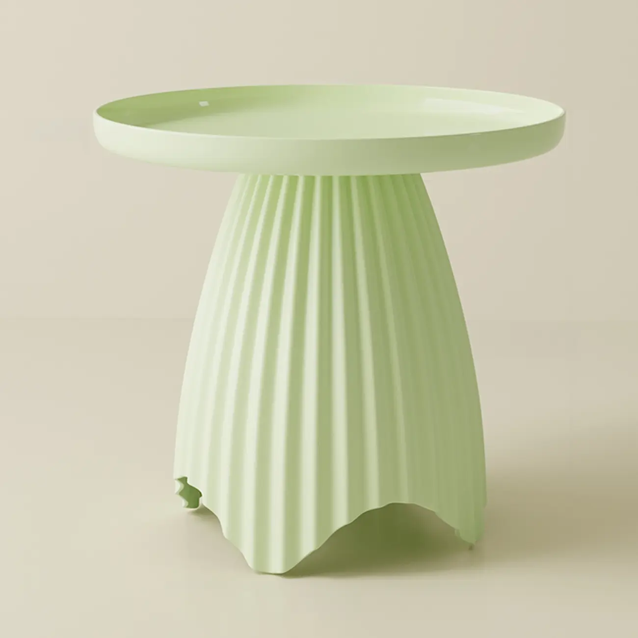 Scandinavian Plastic Round End Table with Tray Top for Bedroom Image - 5 | homeyfad