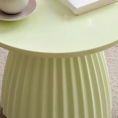 Scandinavian Plastic Round End Table with Tray Top for Bedroom Image - 8