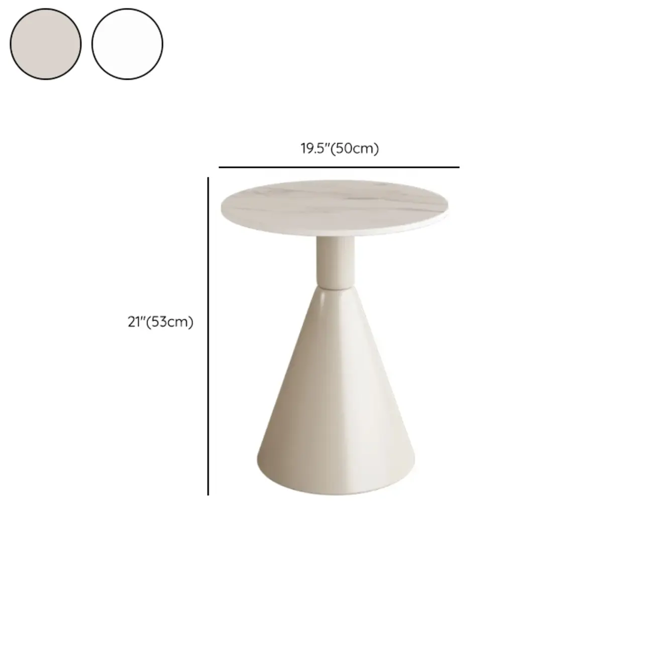 Modish Stone Round End Table with Metal Base Image - 16 | homeyfad