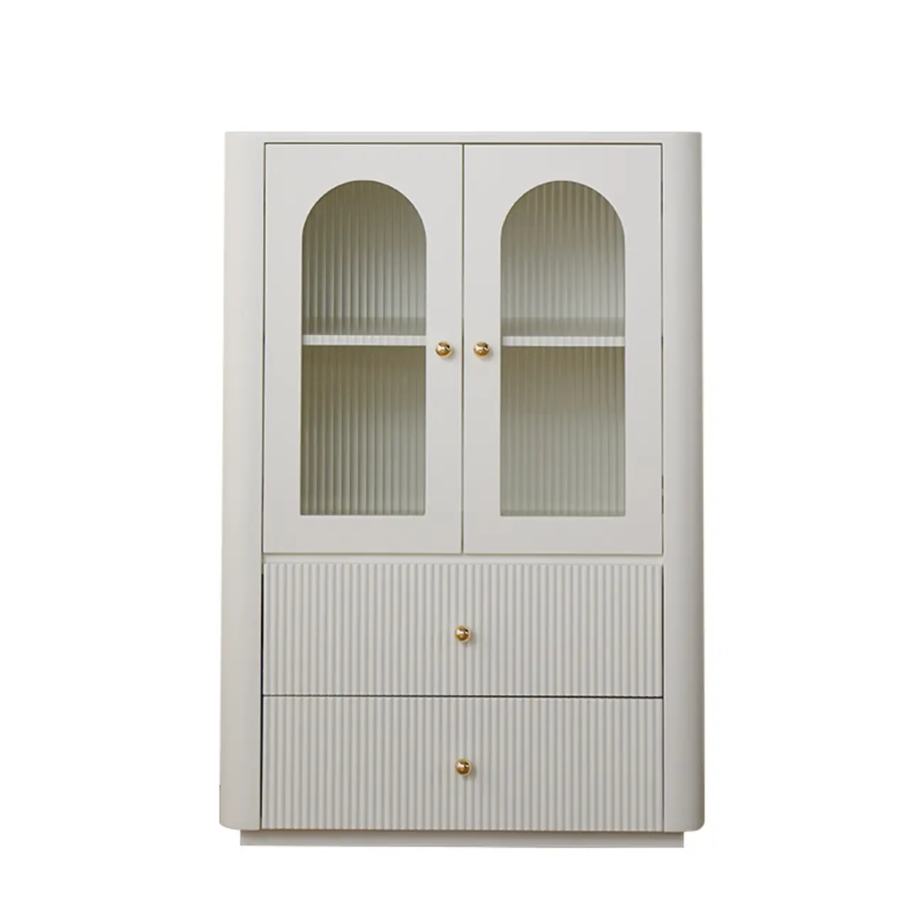 Modern Wooden Glass-panel White Utility Storage Cabinet Image - 6 | homeyfad