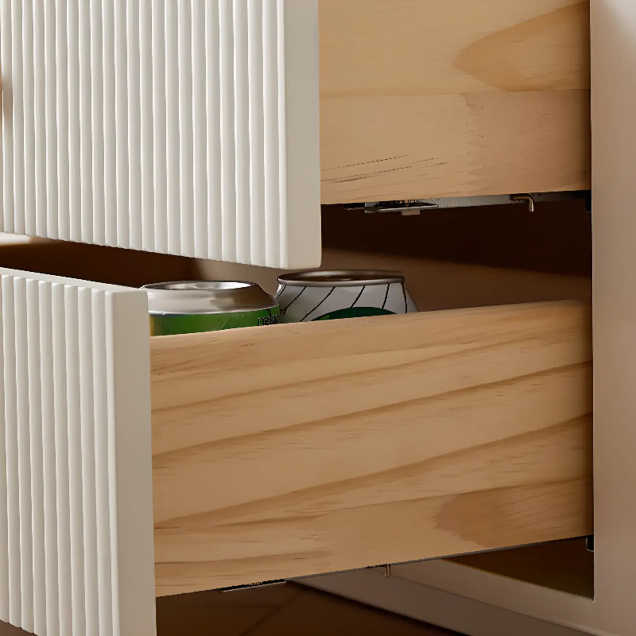 Modern Wooden Glass-panel White Utility Storage Cabinet Image - 10 | homeyfad