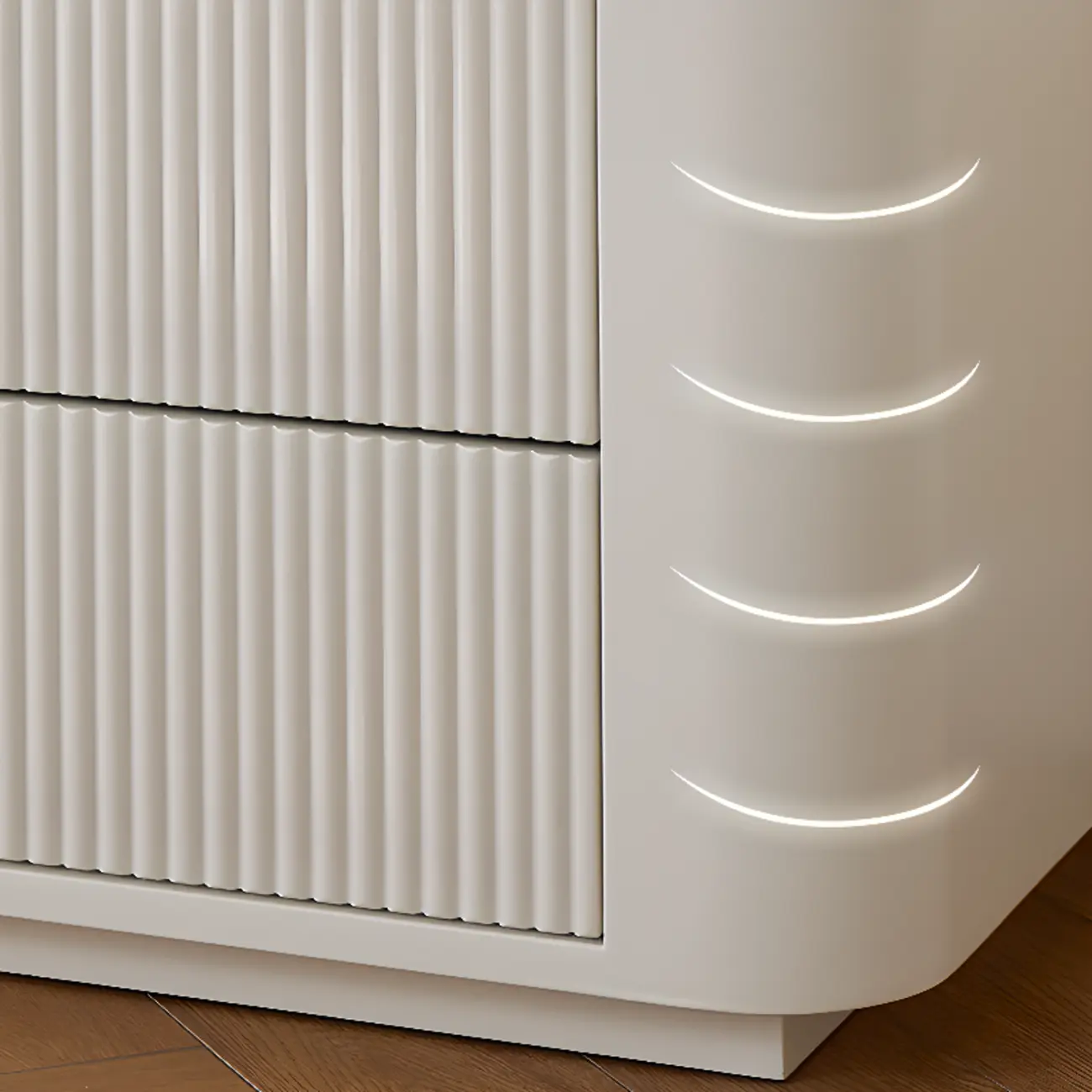 Modern Wooden Glass-panel White Utility Storage Cabinet Image - 11 | homeyfad