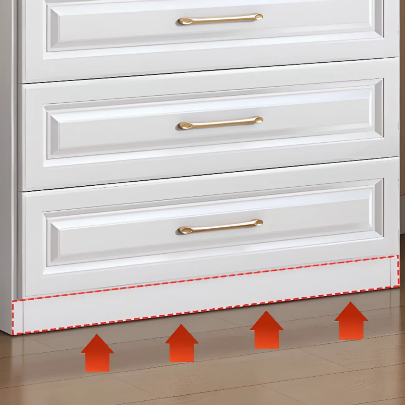 Modern Elegant White Wood Gold Handle Storage Cabinet Image - 9 | homeyfad