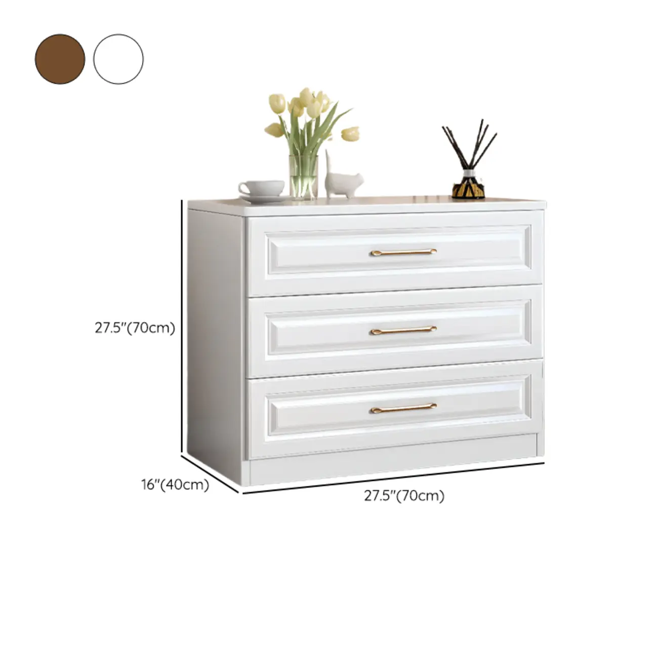 Modern Elegant White Wood Gold Handle Storage Cabinet #size | homeyfad
