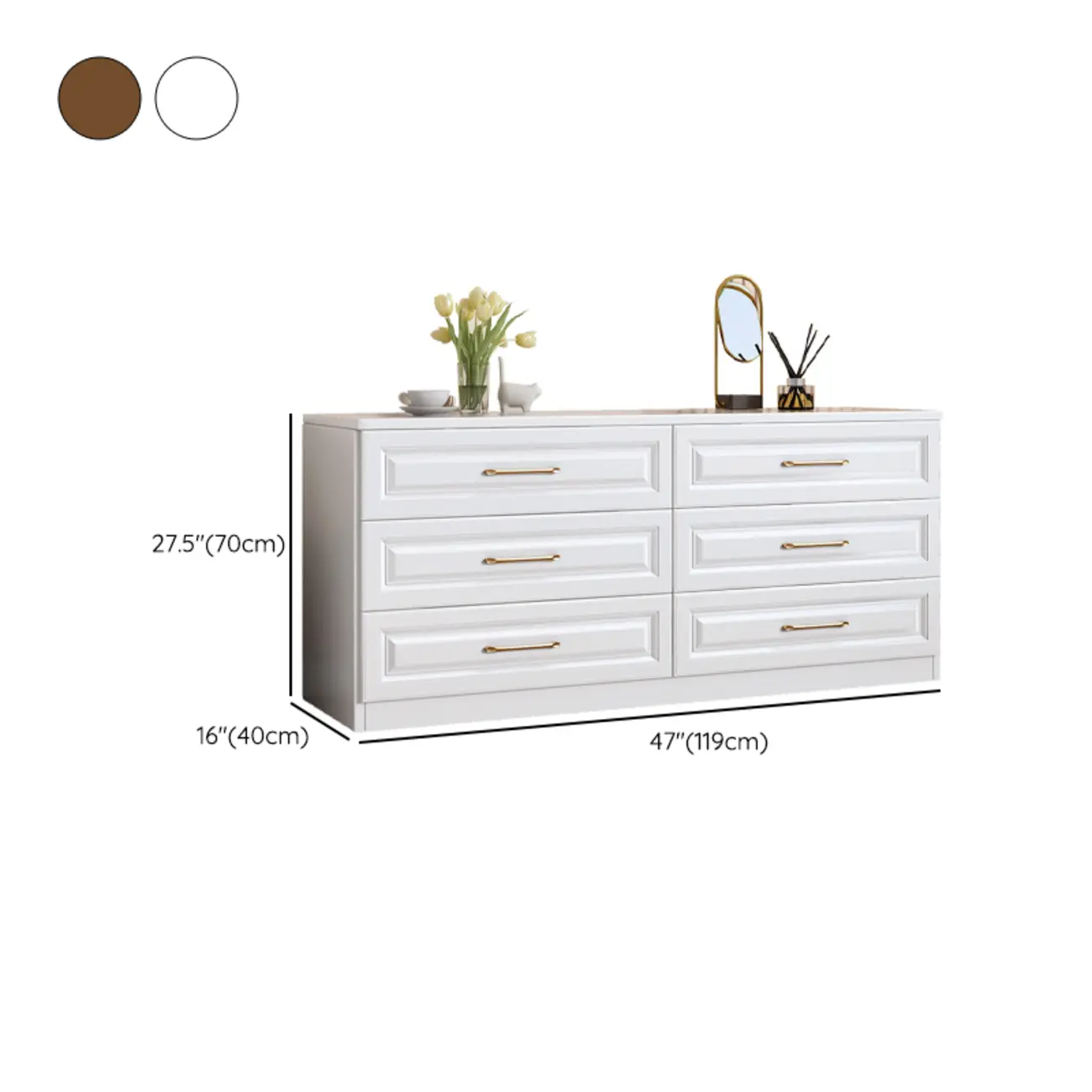 Modern Elegant White Wood Gold Handle Storage Cabinet Image - 19 | homeyfad