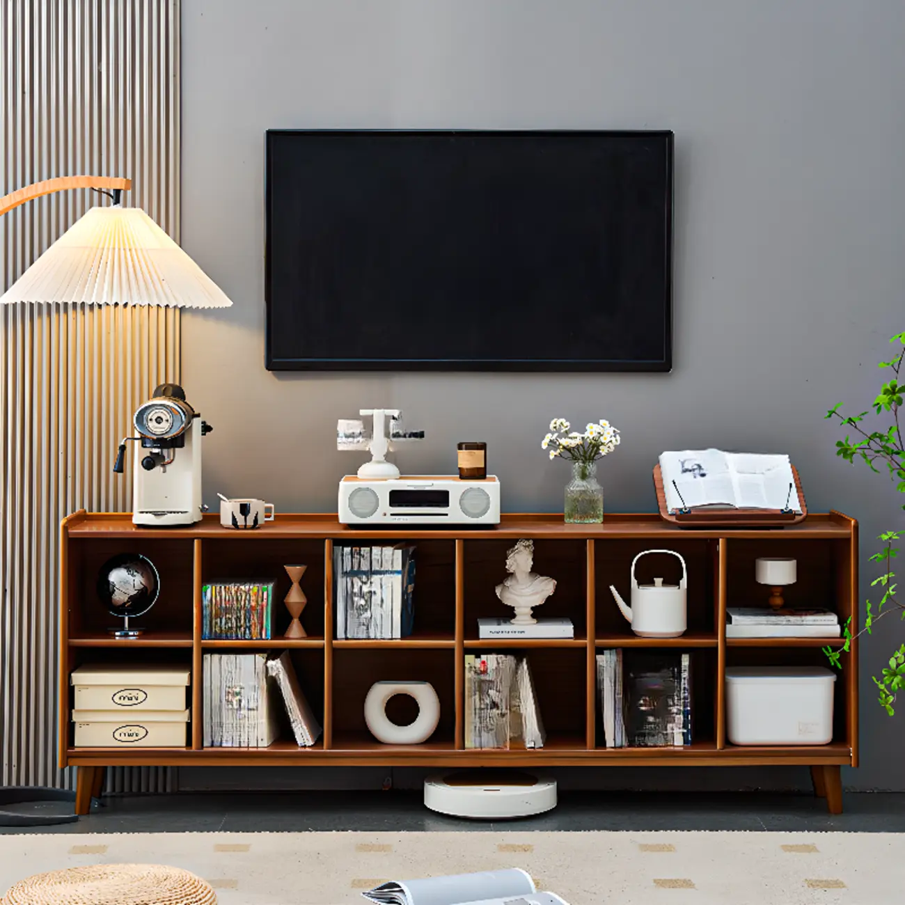 Brown Horizontal Cocoa Rectangular 4-Tier Wood Bookcase Image - 1 | homeyfad