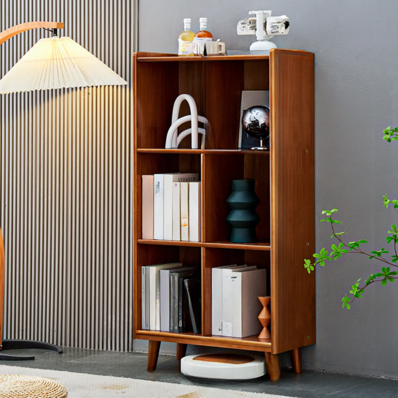 Brown Horizontal Cocoa Rectangular 4-Tier Wood Bookcase Image - 3 | homeyfad