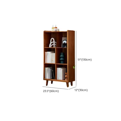 Brown Horizontal Cocoa Rectangular 4-Tier Wood Bookcase Image - 13