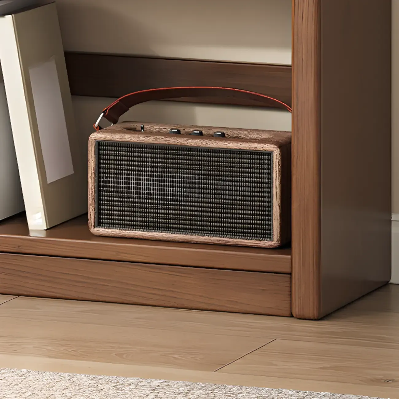 Rectangle Multi-Shelf Open Back Brown Wood Bookcase Image - 4