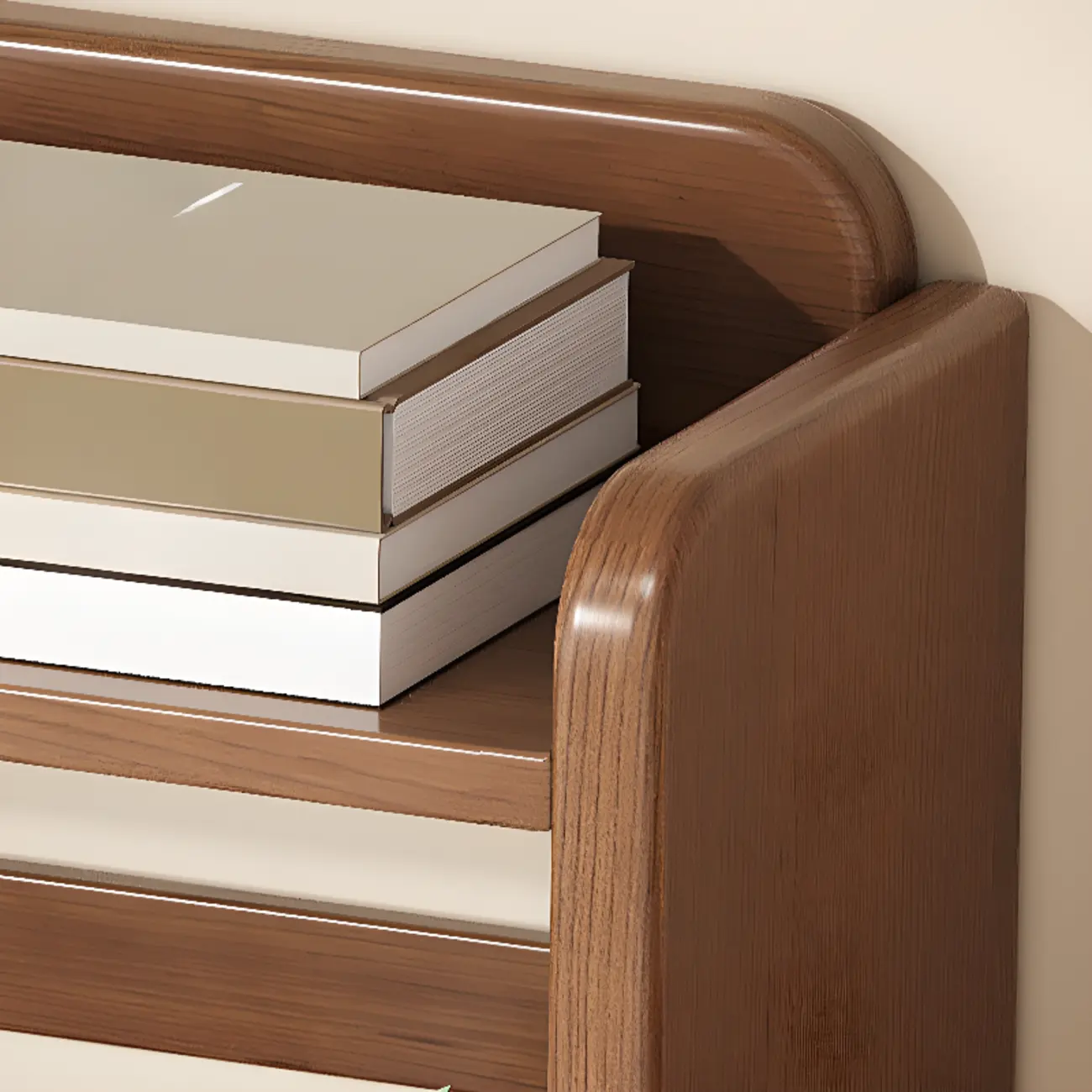 Rectangle Multi-Shelf Open Back Brown Wood Bookcase Image - 8 | homeyfad