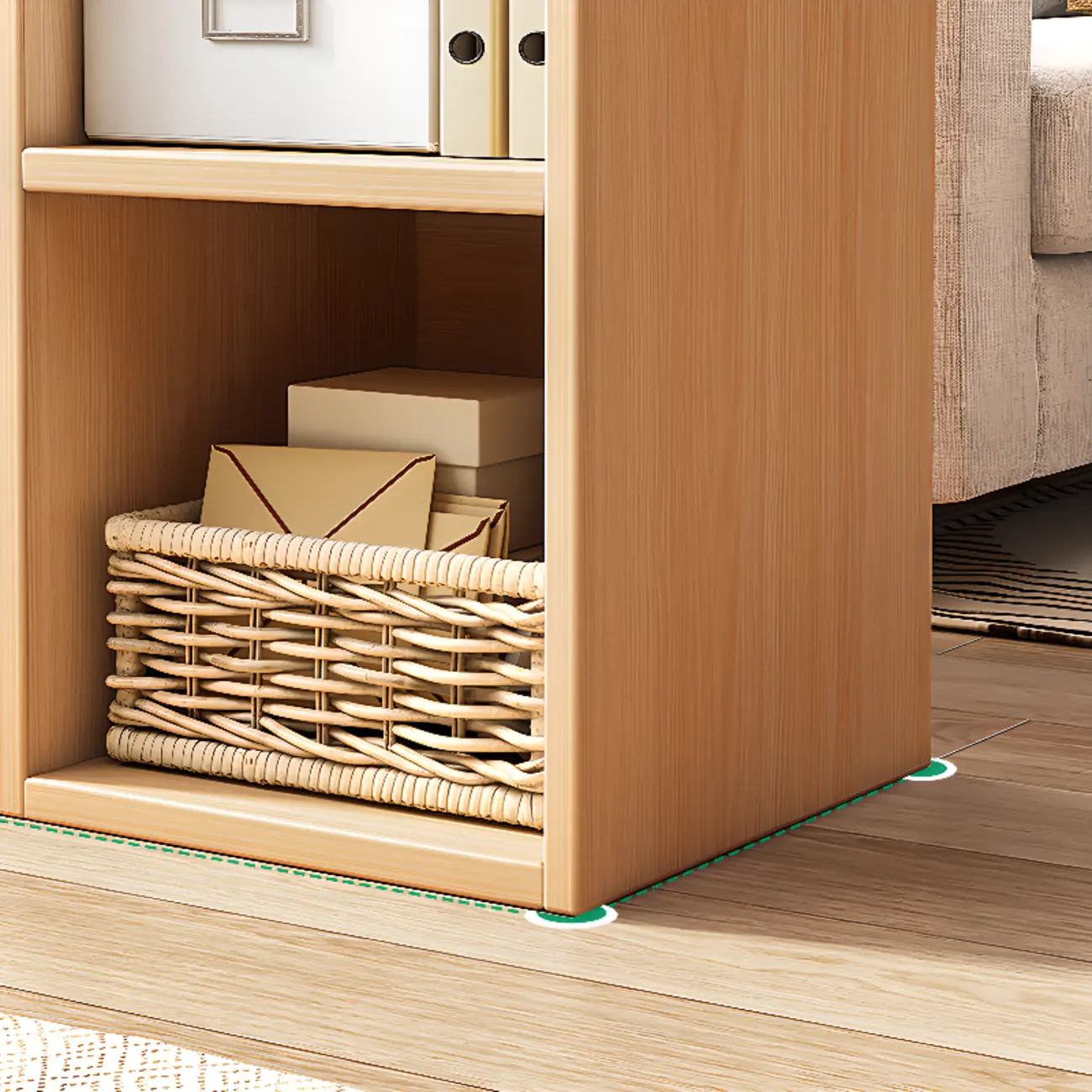 Horizontal Natural Wooden Rectangle Multi-Cube Bookcase Image - 34 | homeyfad