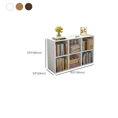 Horizontal Natural Wooden Rectangle Multi-Cube Bookcase Image - 38