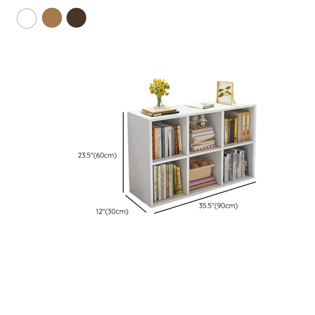 Horizontal Natural Wooden Rectangle Multi-Cube Bookcase Image - 41 | homeyfad