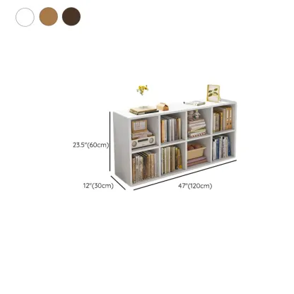 Horizontal Natural Wooden Rectangle Multi-Cube Bookcase Image - 42