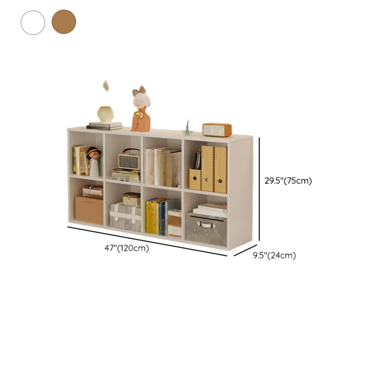 Horizontal Natural Wooden Rectangle Multi-Cube Bookcase Image - 43 | homeyfad