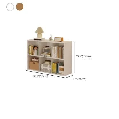 Horizontal Natural Wooden Rectangle Multi-Cube Bookcase Image - 44