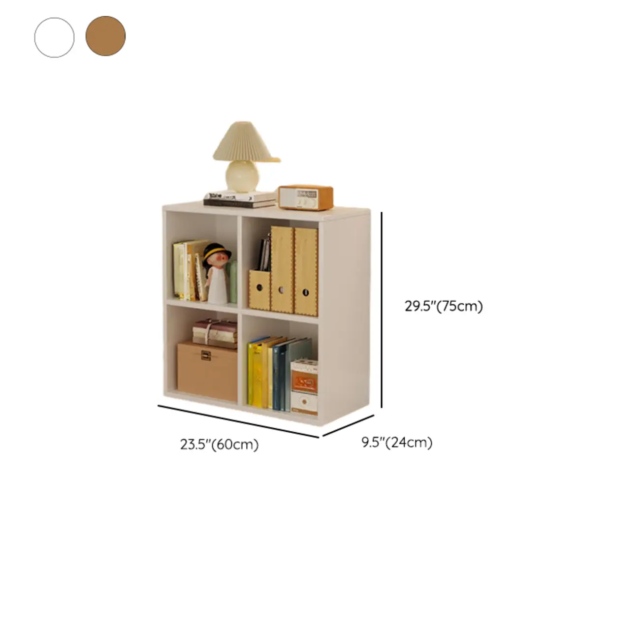 Horizontal Natural Wooden Rectangle Multi-Cube Bookcase Image - 45 | homeyfad