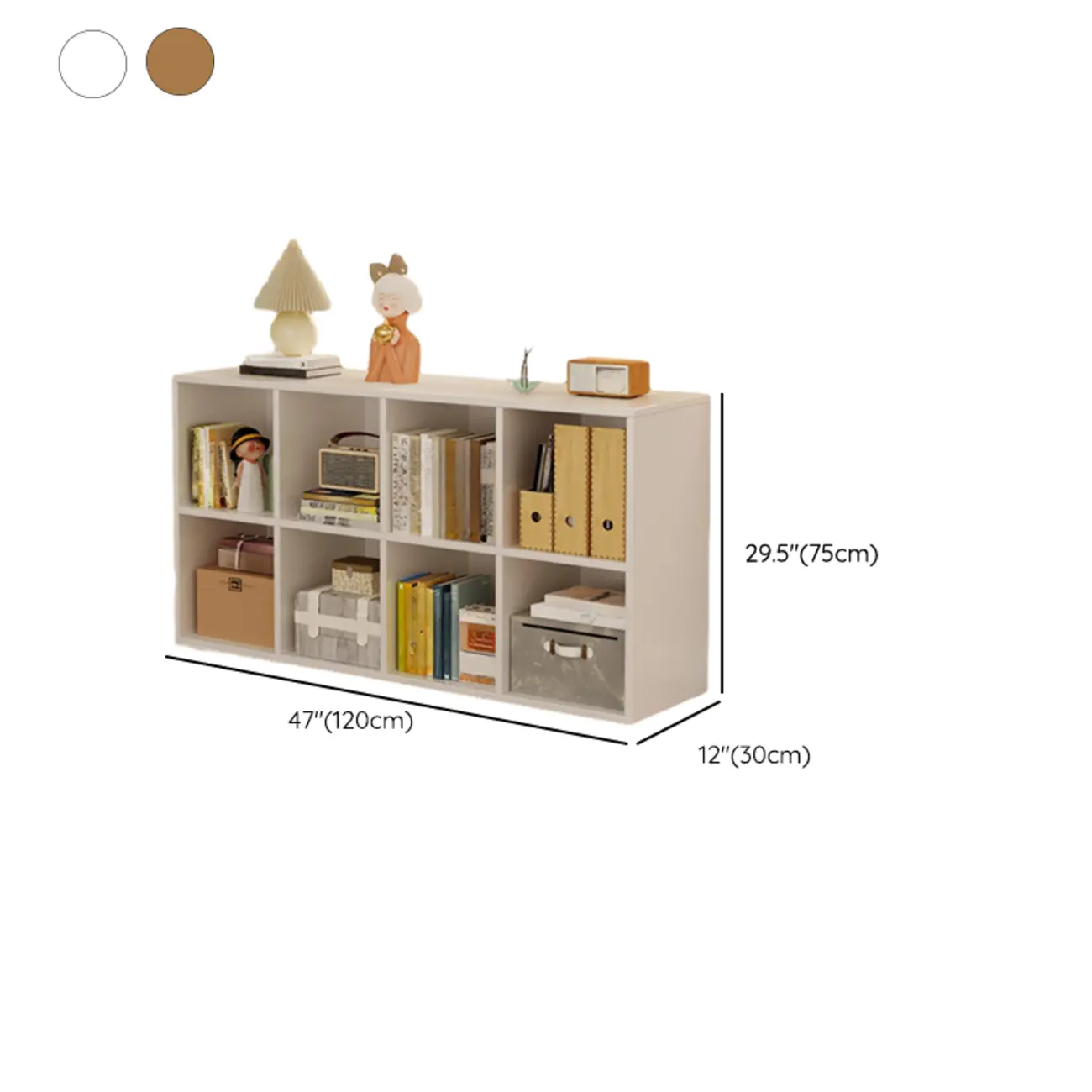 Horizontal Natural Wooden Rectangle Multi-Cube Bookcase Image - 46 | homeyfad