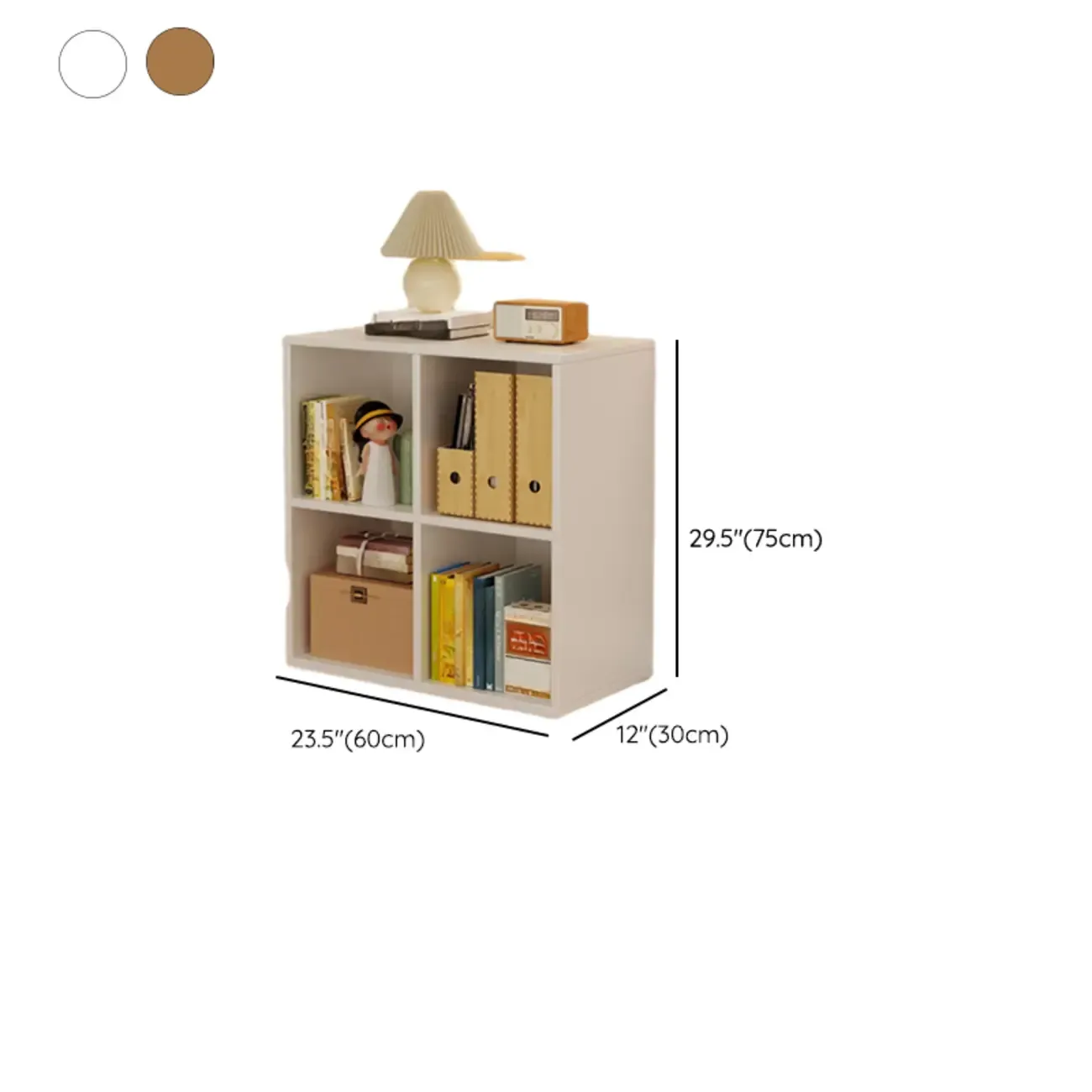 Horizontal Natural Wooden Rectangle Multi-Cube Bookcase Image - 48