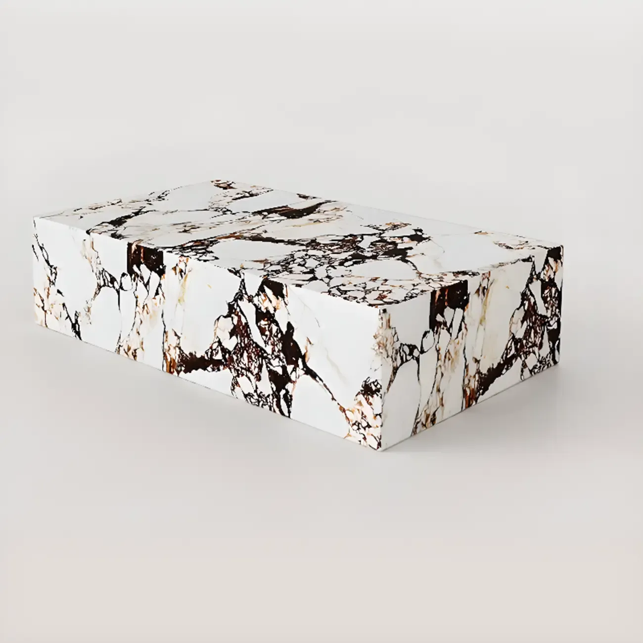 Sleek Sintered Stone Block Base Side Coffee Table Image - 10