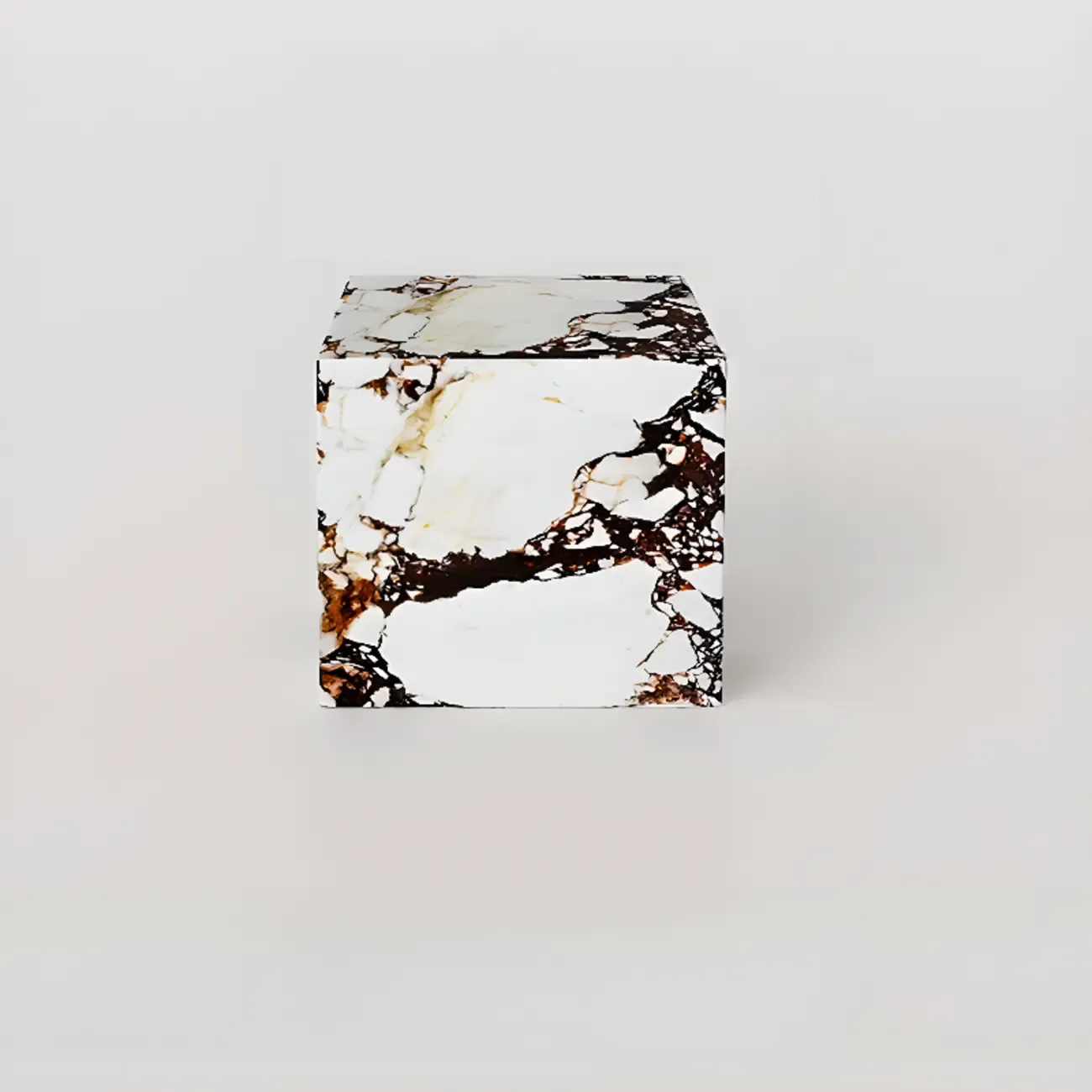 Sleek Sintered Stone Block Base Side Coffee Table Image - 11