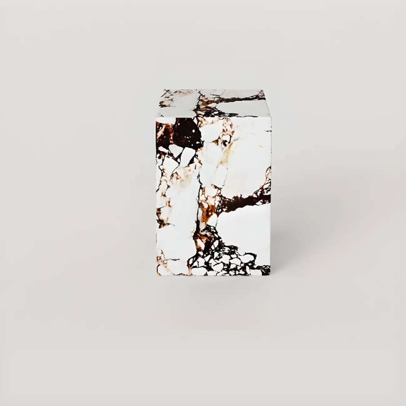 Sleek Sintered Stone Block Base Side Coffee Table Image - 12