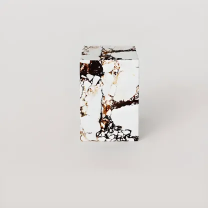 Sleek Sintered Stone Block Base Side Coffee Table Image - 12