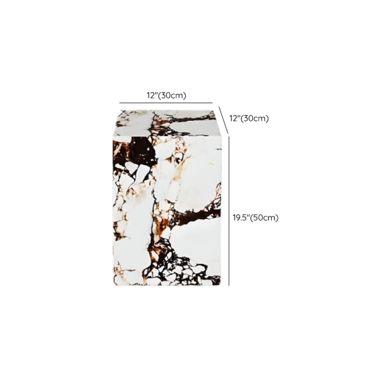 Sleek Sintered Stone Block Base Side Coffee Table Image - 15