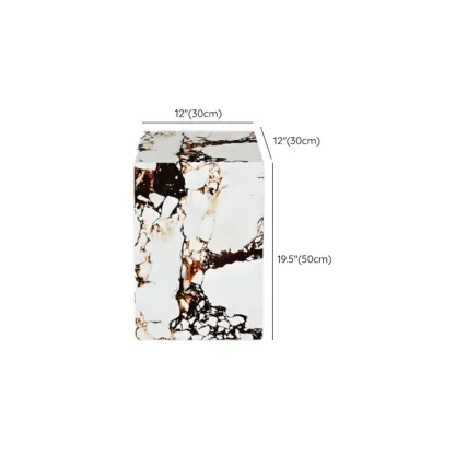 Sleek Sintered Stone Block Base Side Coffee Table Image - 15