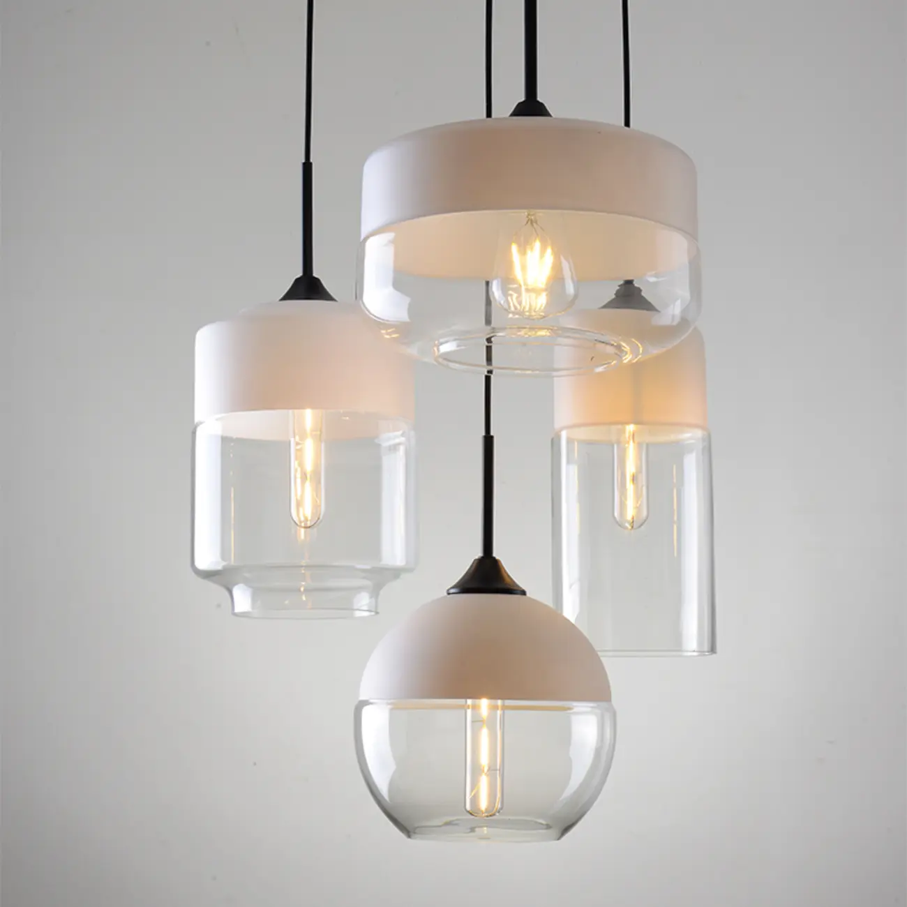 Minimalist Glass Cylinder Kitchen Pendant Light for Dining Area Image - 1 | homeyfad