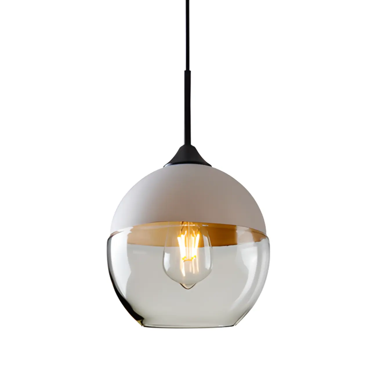 Minimalist Glass Cylinder Kitchen Pendant Light for Dining Area Image - 5 | homeyfad