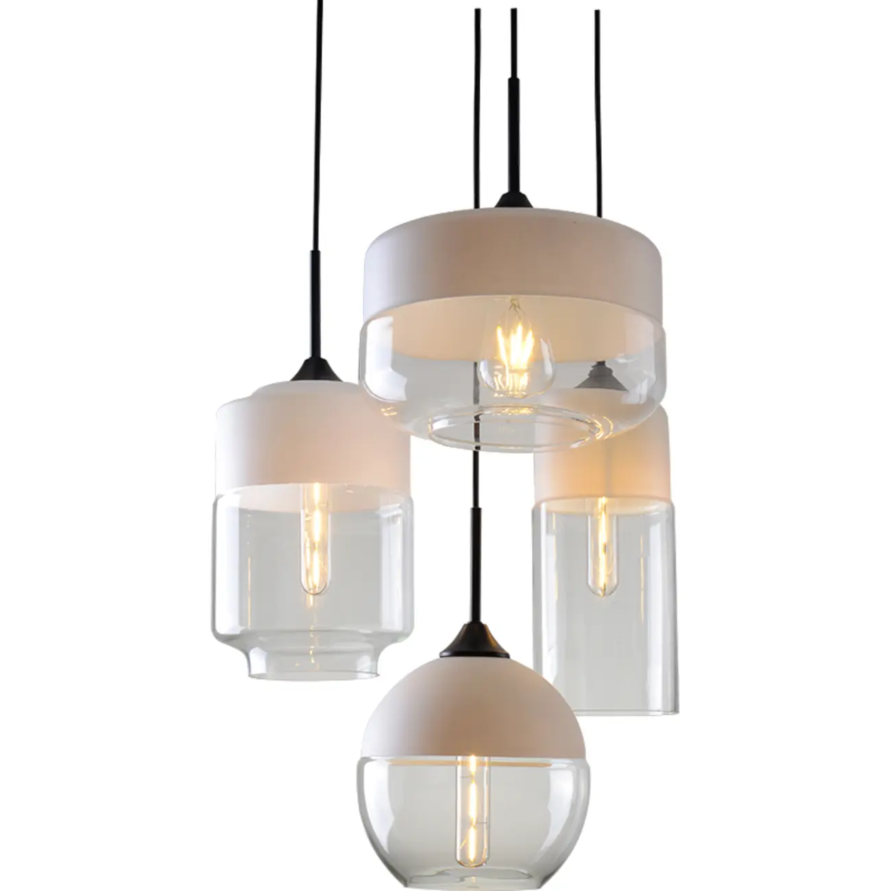Minimalist Glass Cylinder Kitchen Pendant Light for Dining Area Image - 10 | homeyfad
