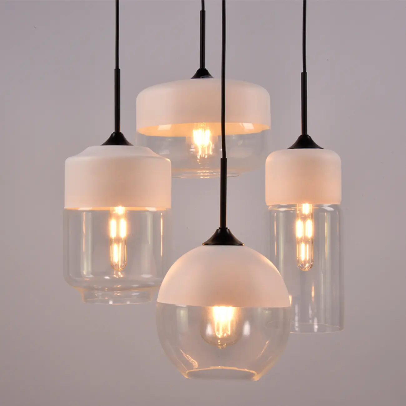 Minimalist Glass Cylinder Kitchen Pendant Light for Dining Area Image - 14 | homeyfad