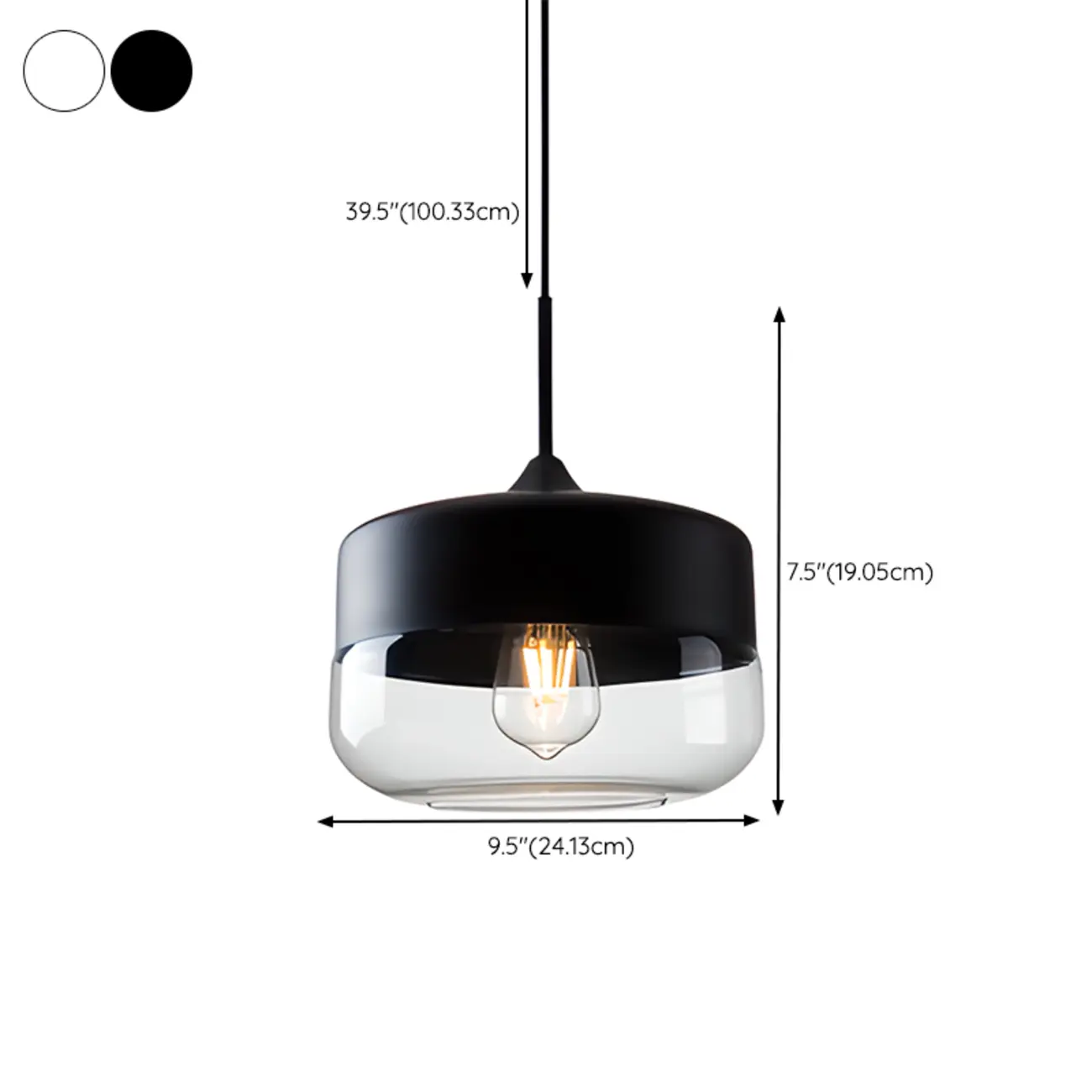 Minimalist Glass Cylinder Kitchen Pendant Light for Dining Area #size | homeyfad