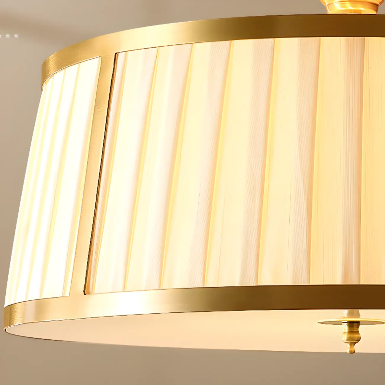Minimalist Colonial White Drum Gold Semi Flush Ceiling Light Image - 11 | homeyfad