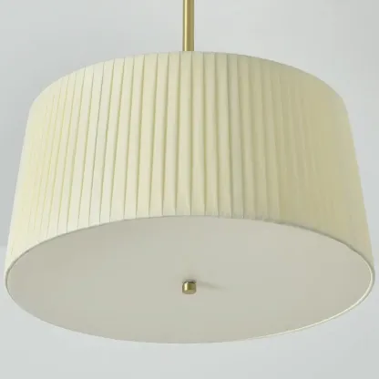 Minimalist Colonial White Drum Gold Semi Flush Ceiling Light Image - 14