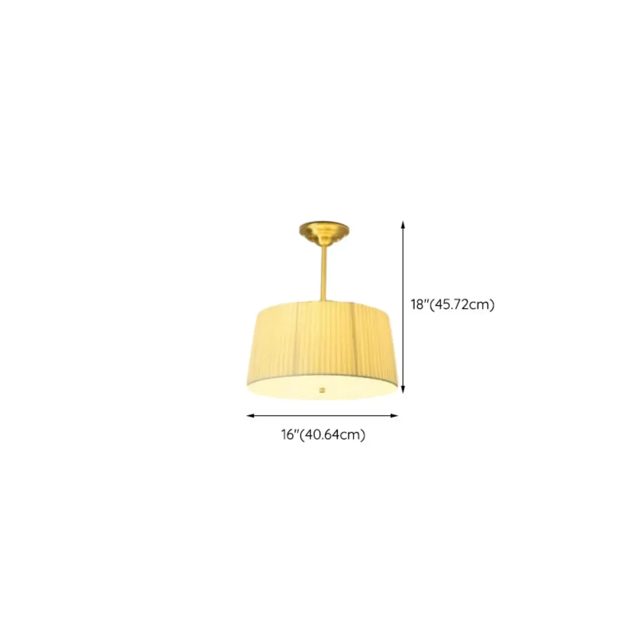 Minimalist Colonial White Drum Gold Semi Flush Ceiling Light Image - 17
