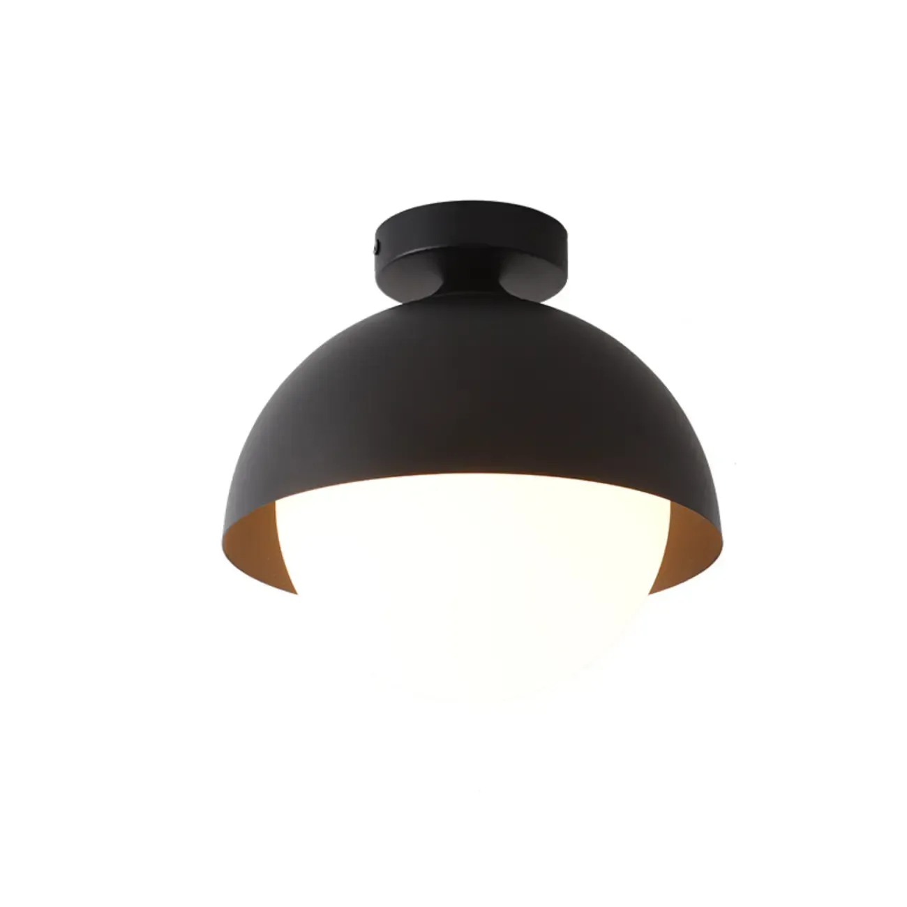 Minimalist Glass Dome Mini Semi Flush Ceiling Light Image - 7