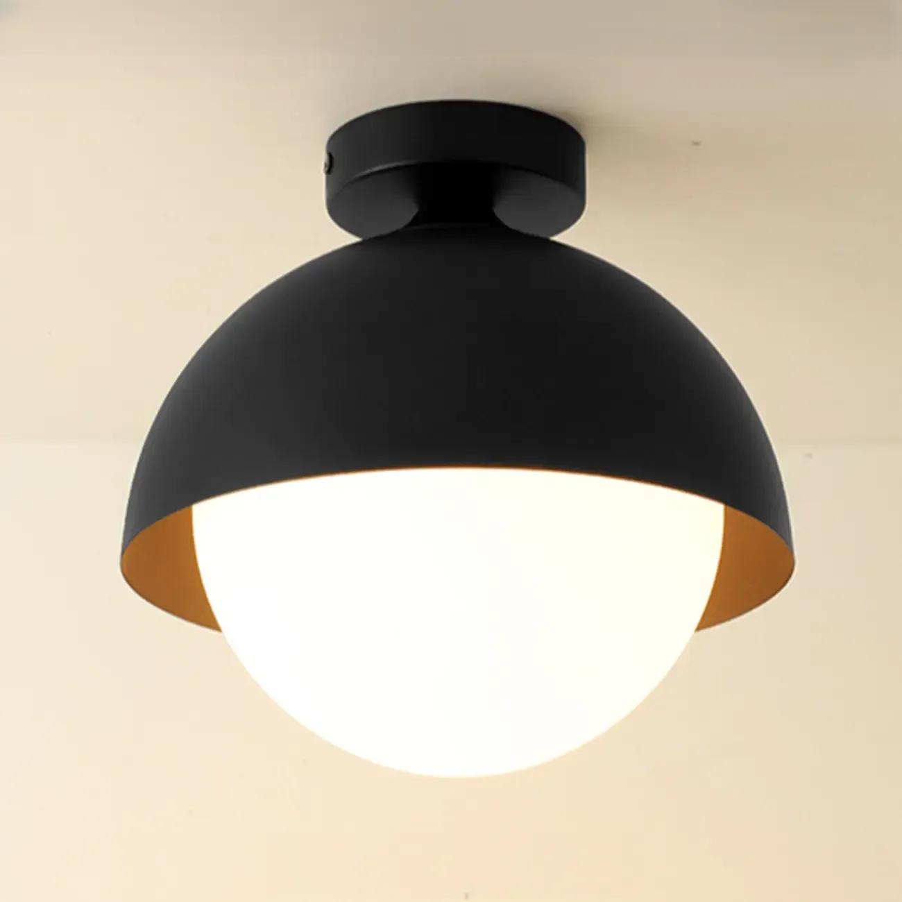 Minimalist Glass Dome Mini Semi Flush Ceiling Light Image - 8