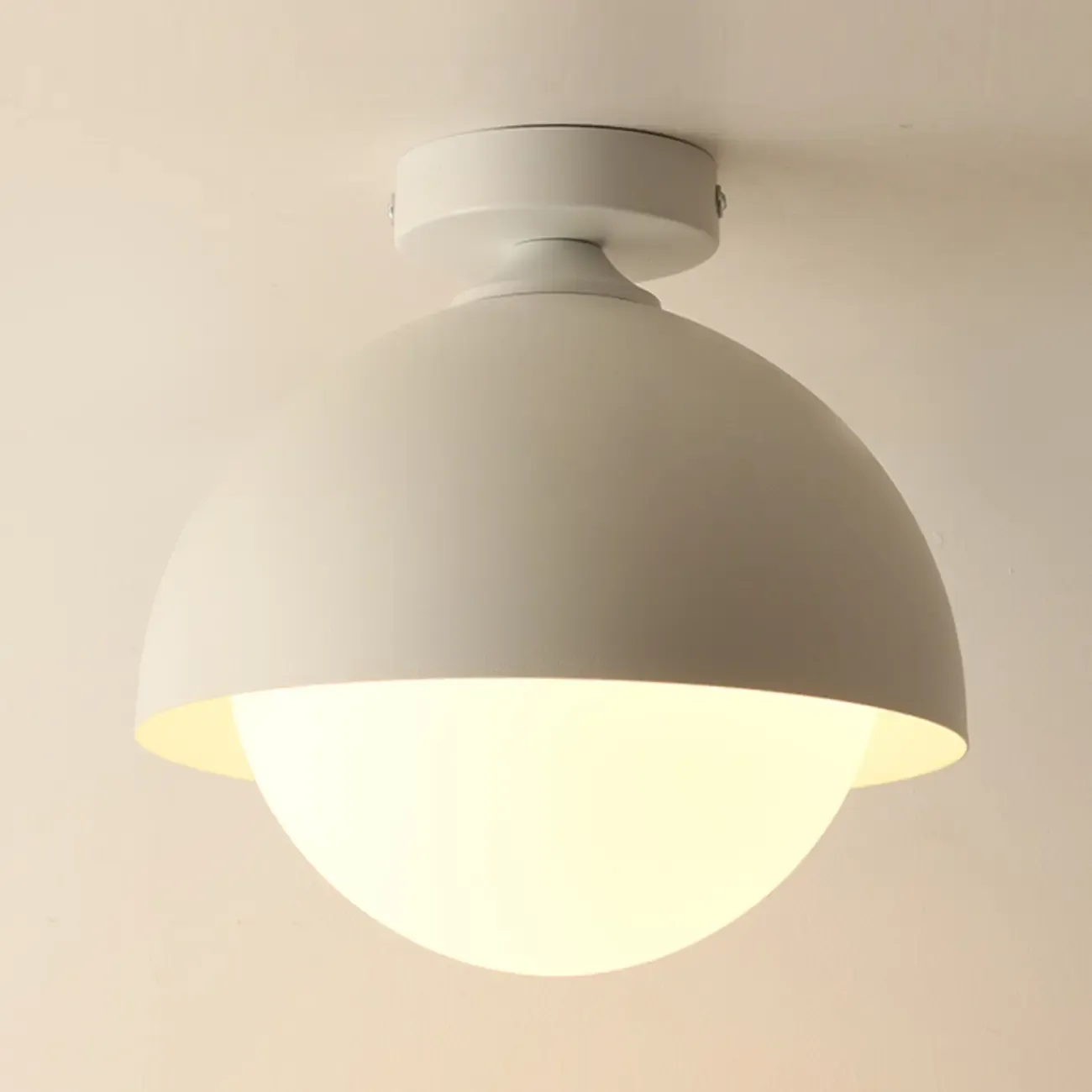 Minimalist Glass Dome Mini Semi Flush Ceiling Light Image - 9