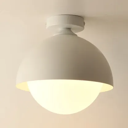 Minimalist Glass Dome Mini Semi Flush Ceiling Light Image - 9