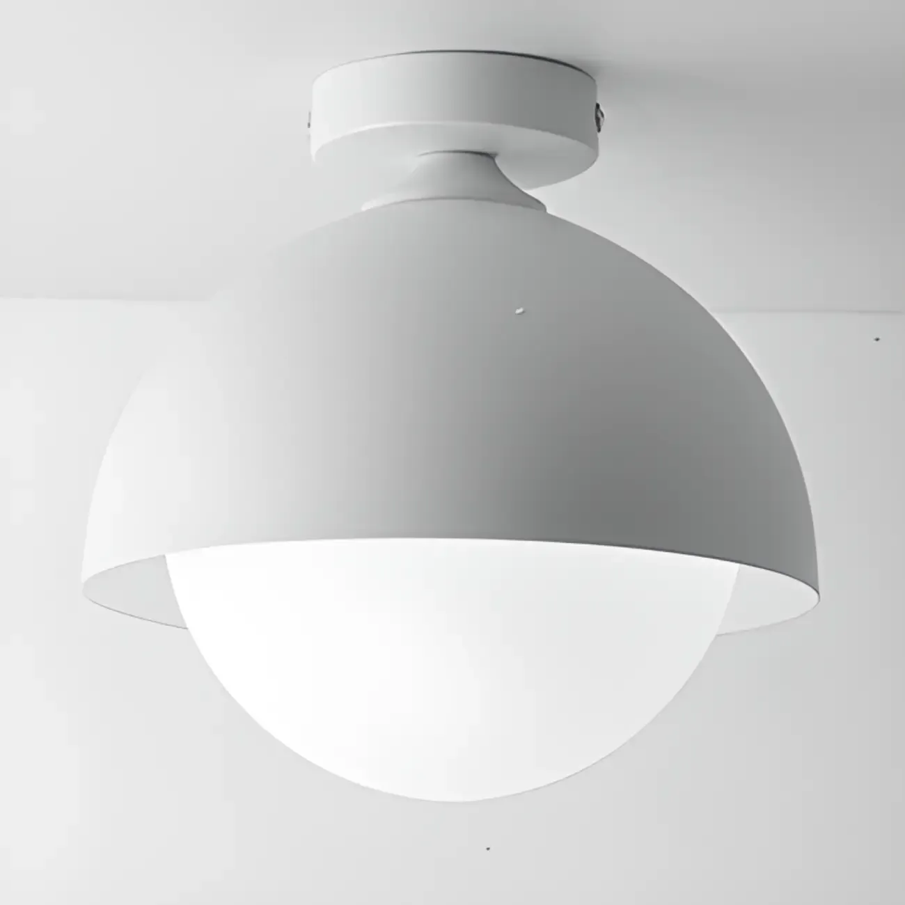 Minimalist Glass Dome Mini Semi Flush Ceiling Light Image - 10