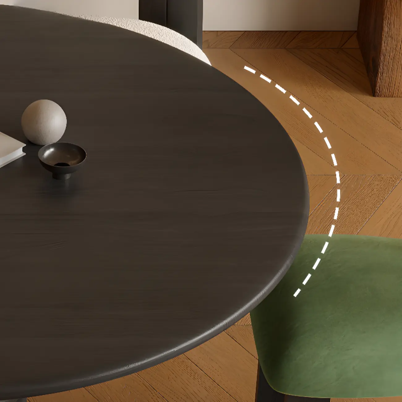 Traditional Dark Brown Wood Round Dining Table Image - 5 | homeyfad