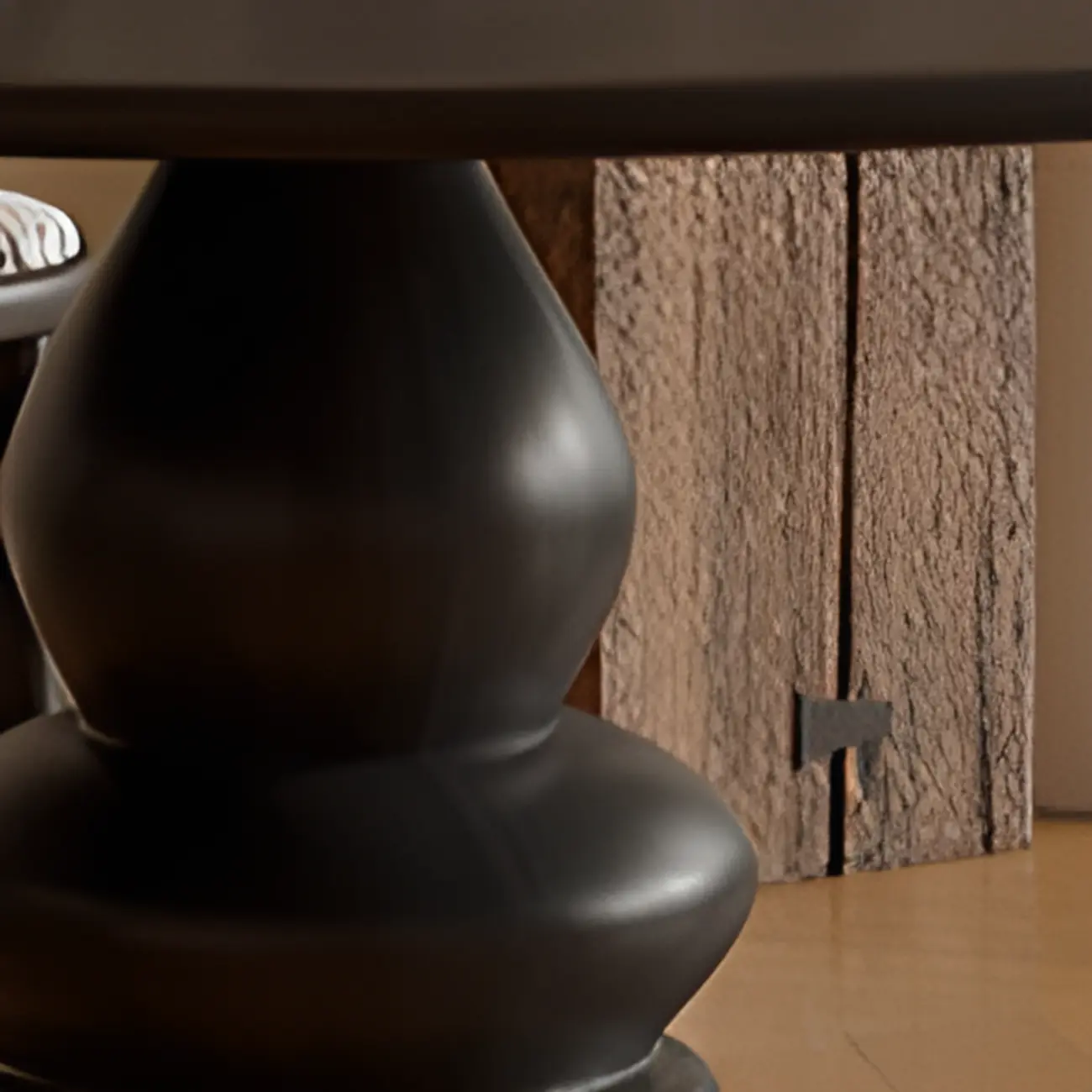 Traditional Dark Brown Wood Round Dining Table Image - 7 | homeyfad