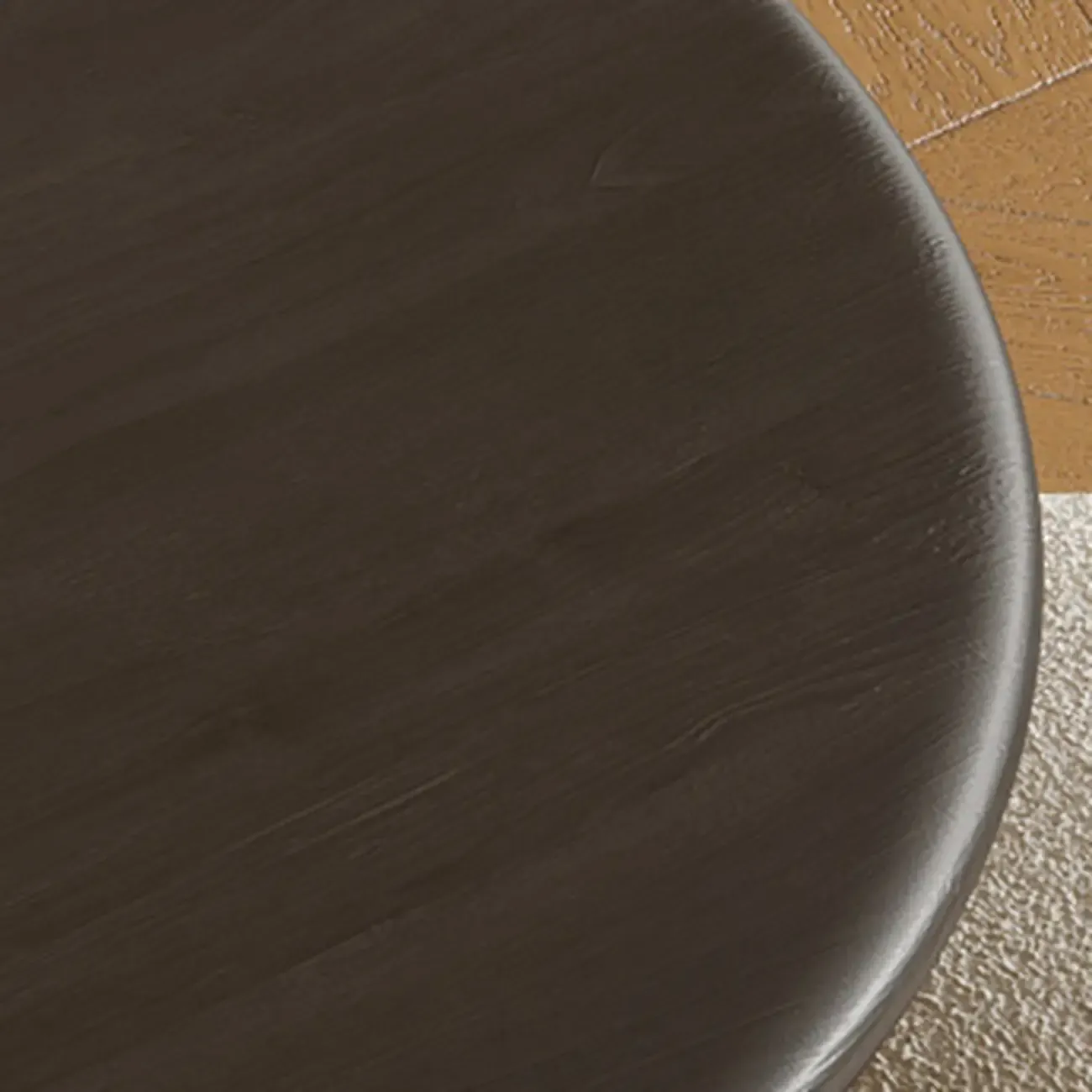 Traditional Dark Brown Wood Round Dining Table Image - 11