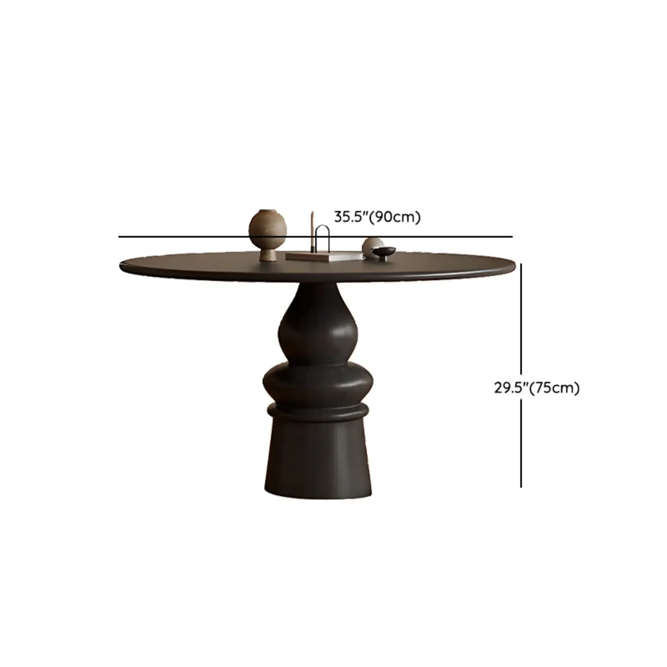 Traditional Dark Brown Wood Round Dining Table #size | homeyfad