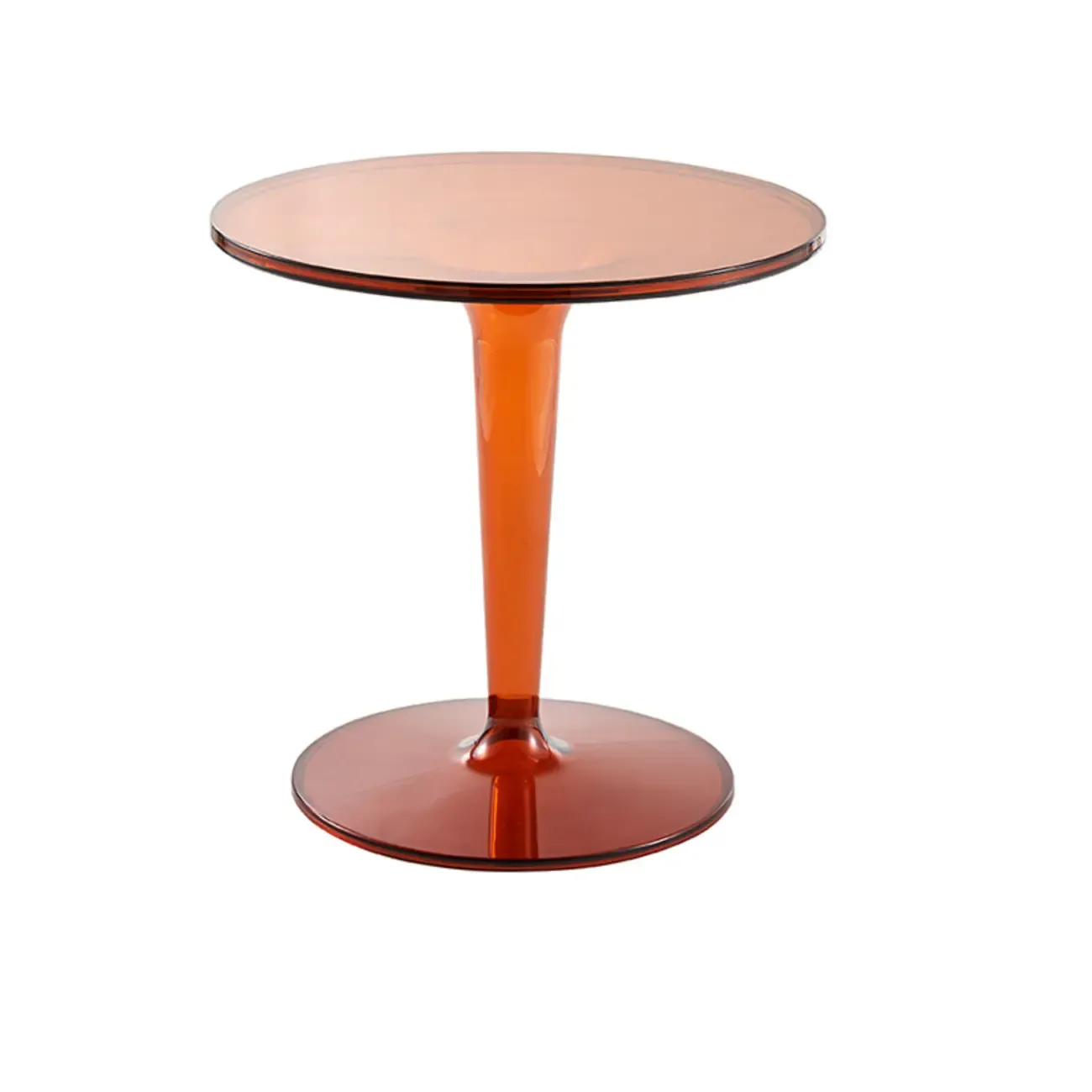 Minimalist Plastic Tawny Round End Table