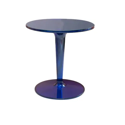 Minimalist Plastic Tawny Round End Table