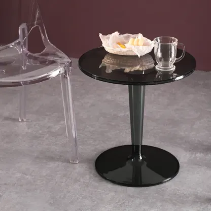 Minimalist Plastic Tawny Round End Table